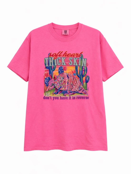 Comfort Colors Tops - SOFT HEART THICK SKIN NEON PINK TSHIRT